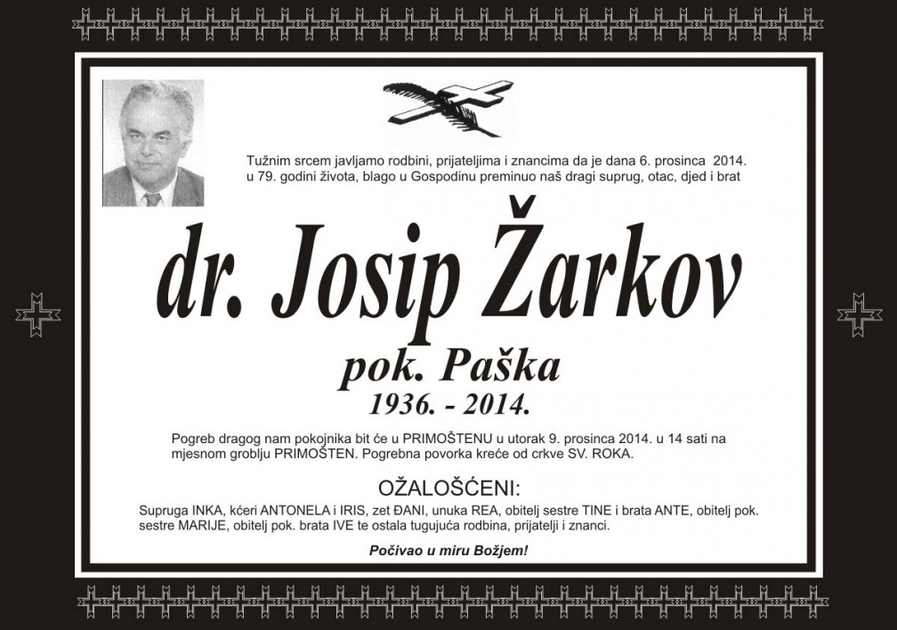 Umro dr. Josip Žarkov