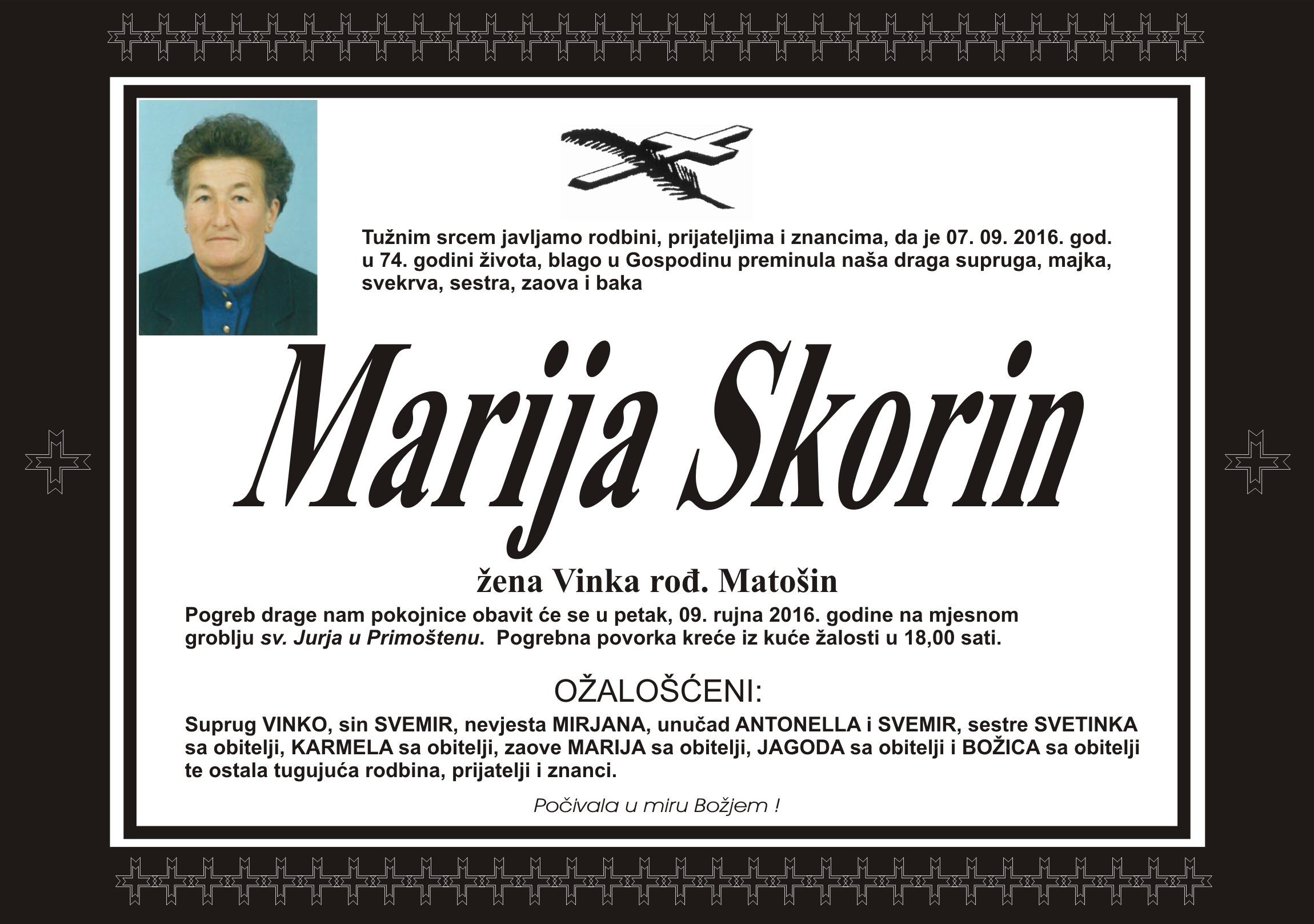Umrla Marija Skorin