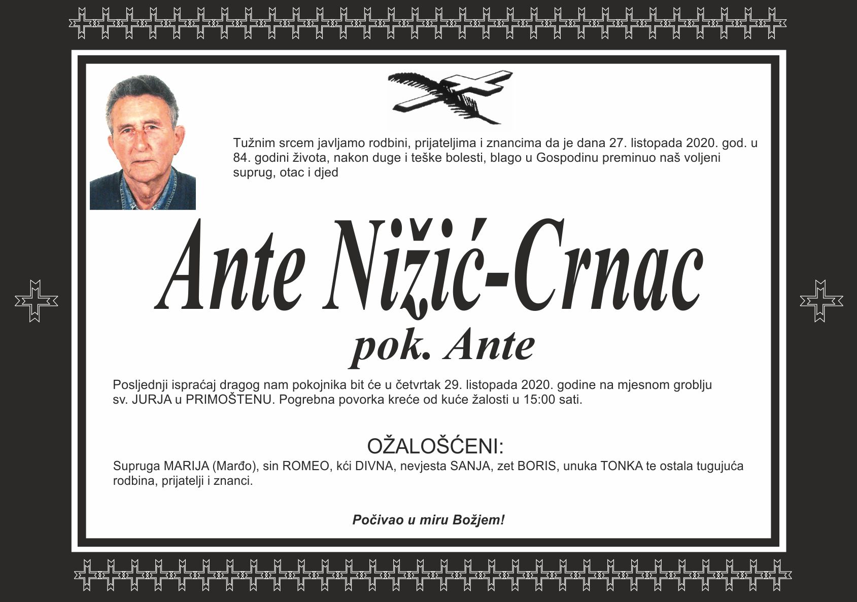 Umro Ante Nižić-Crnac