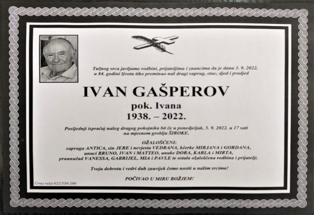 Umro Ivan Gašperov