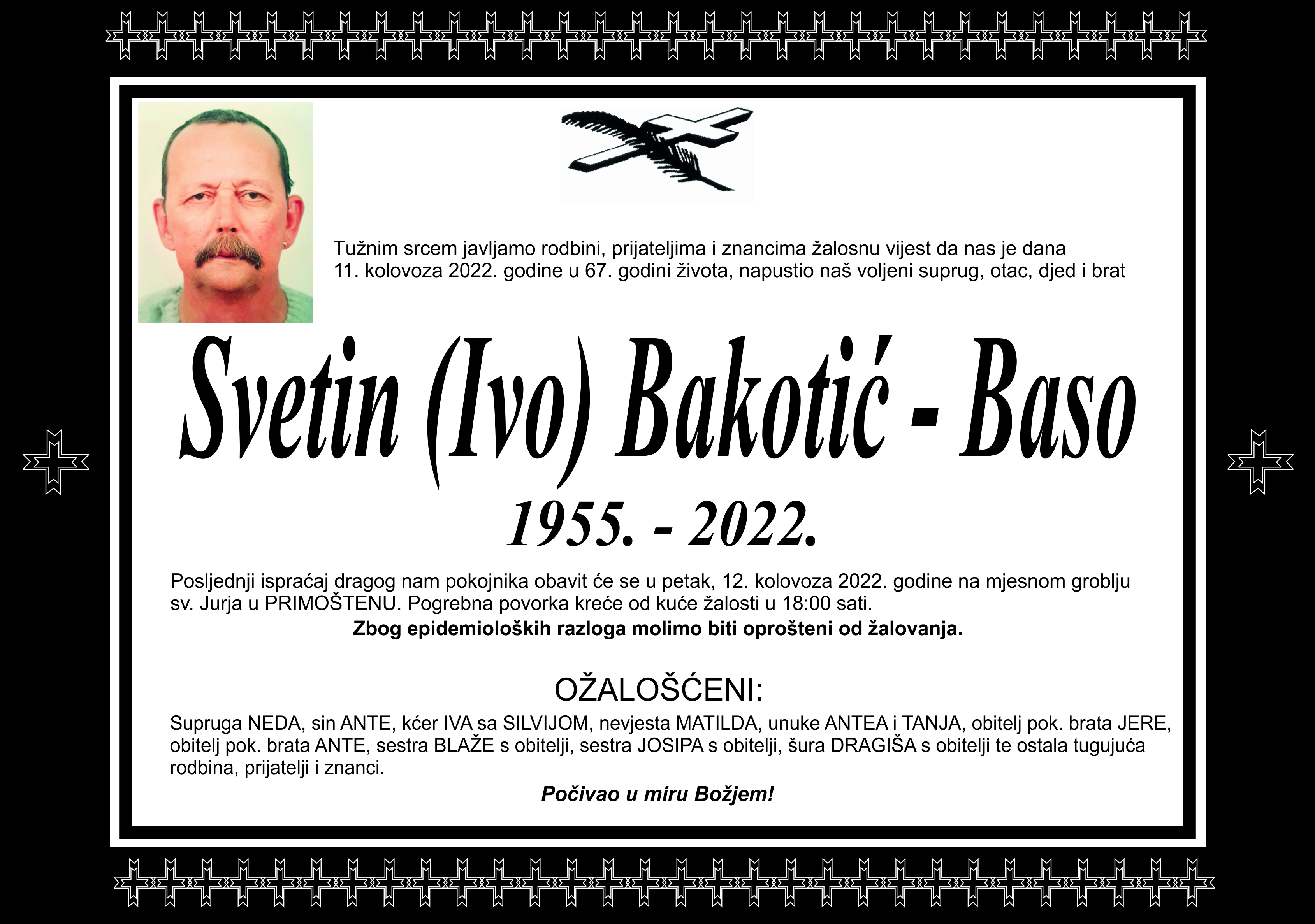 Umro Svetin (Ivo) Bakotić - Baso 