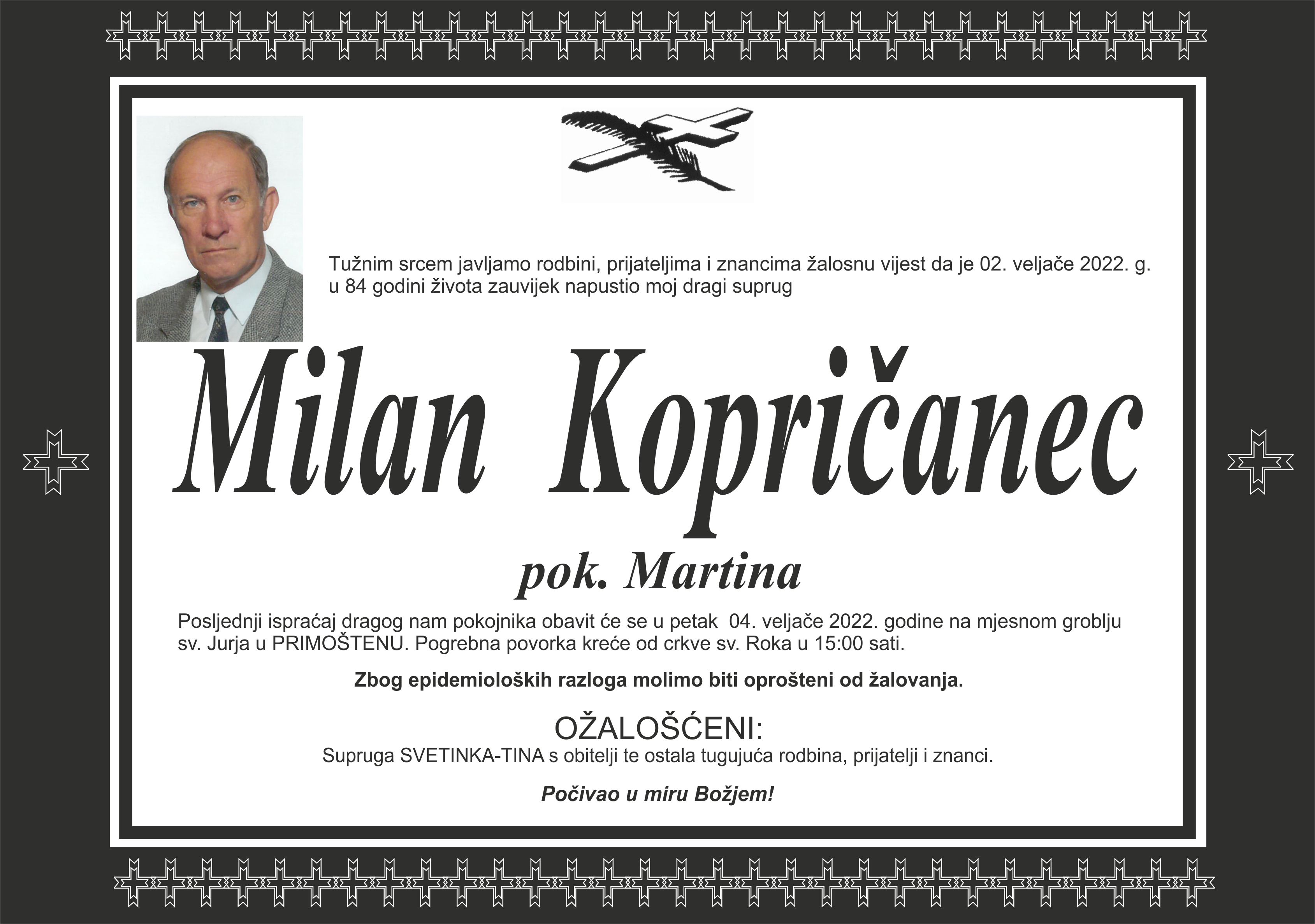 Umro Milan Kopričanec
