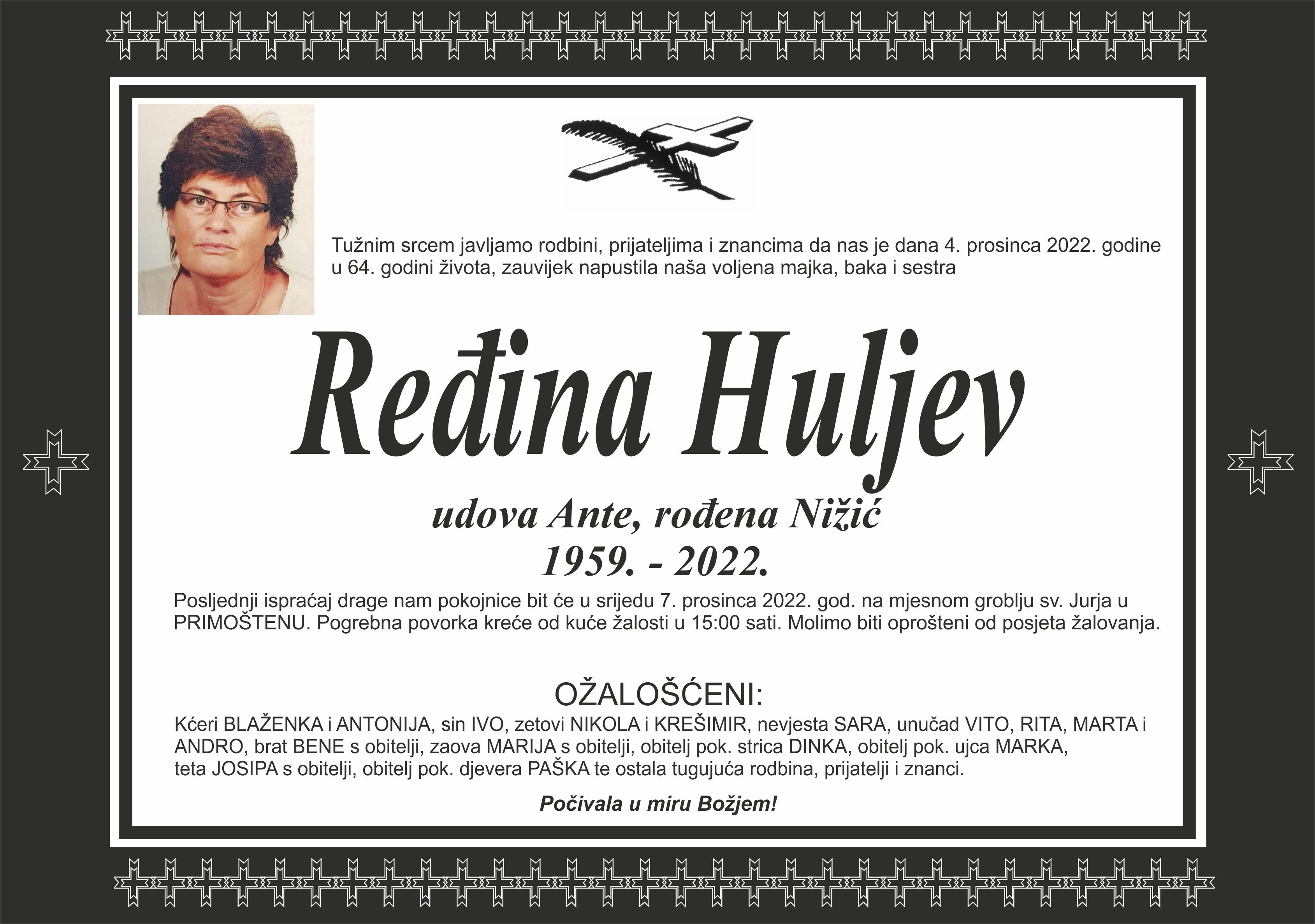 Umrla Ređina Huljev