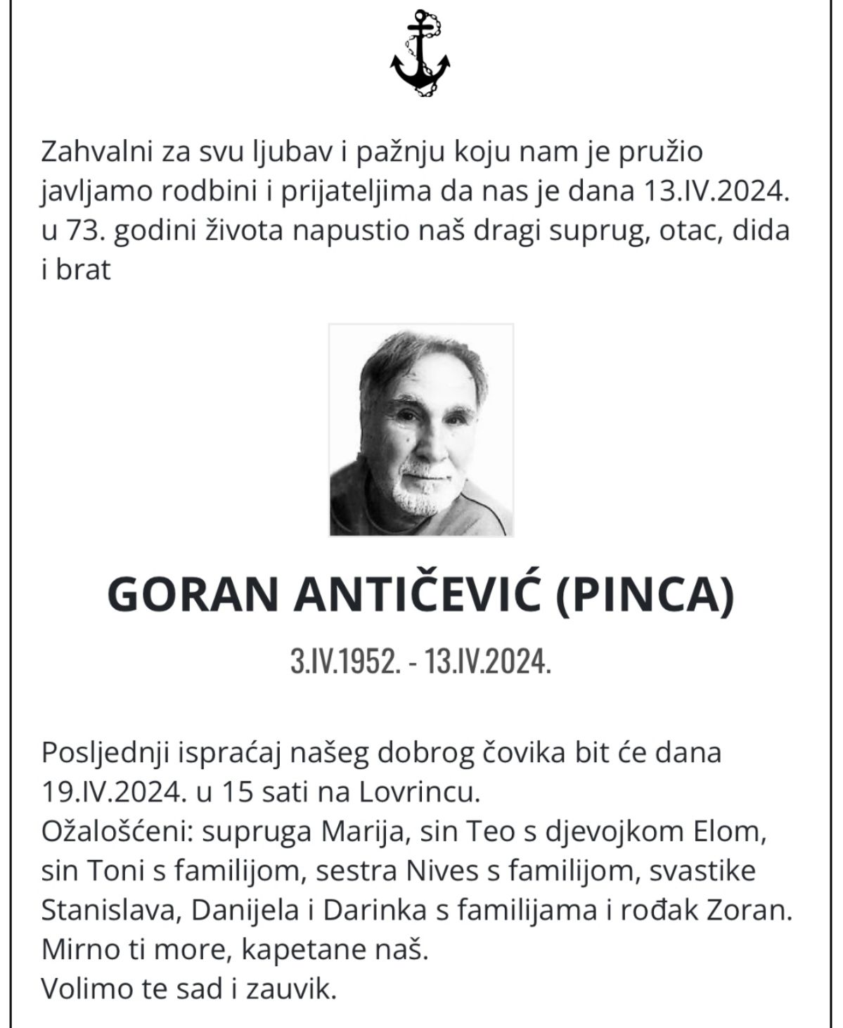 Umro Goran Antičević