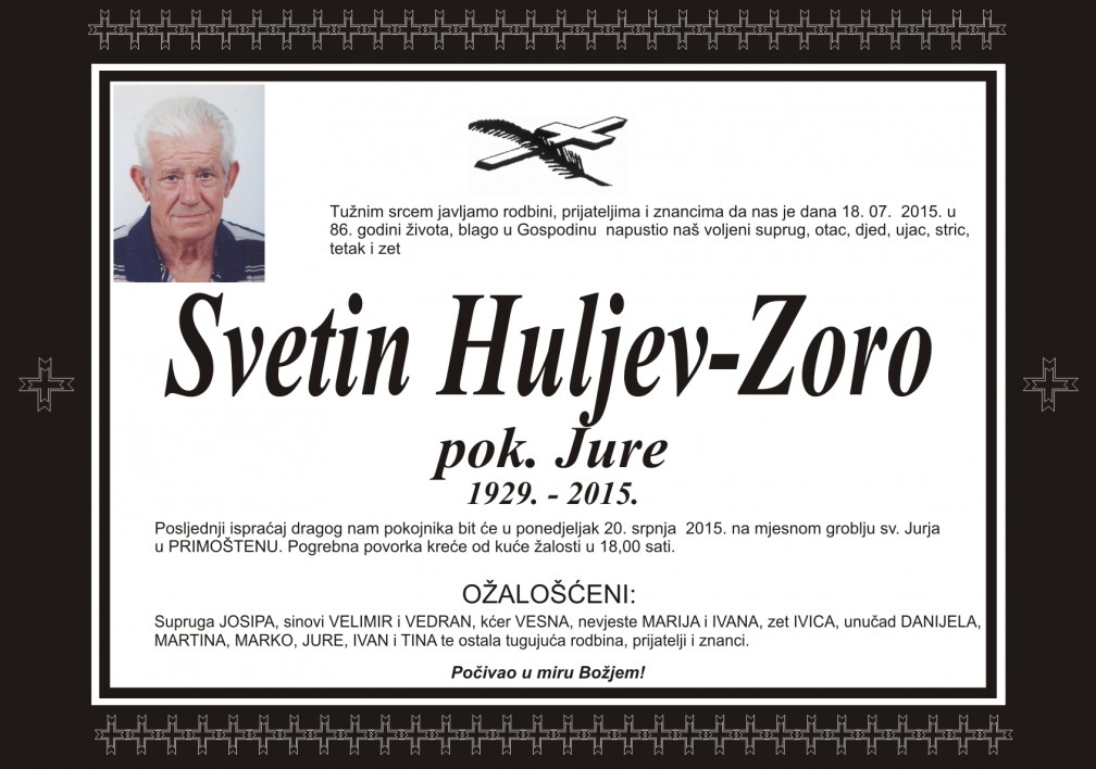 Umro Svetin Huljev-Zoro