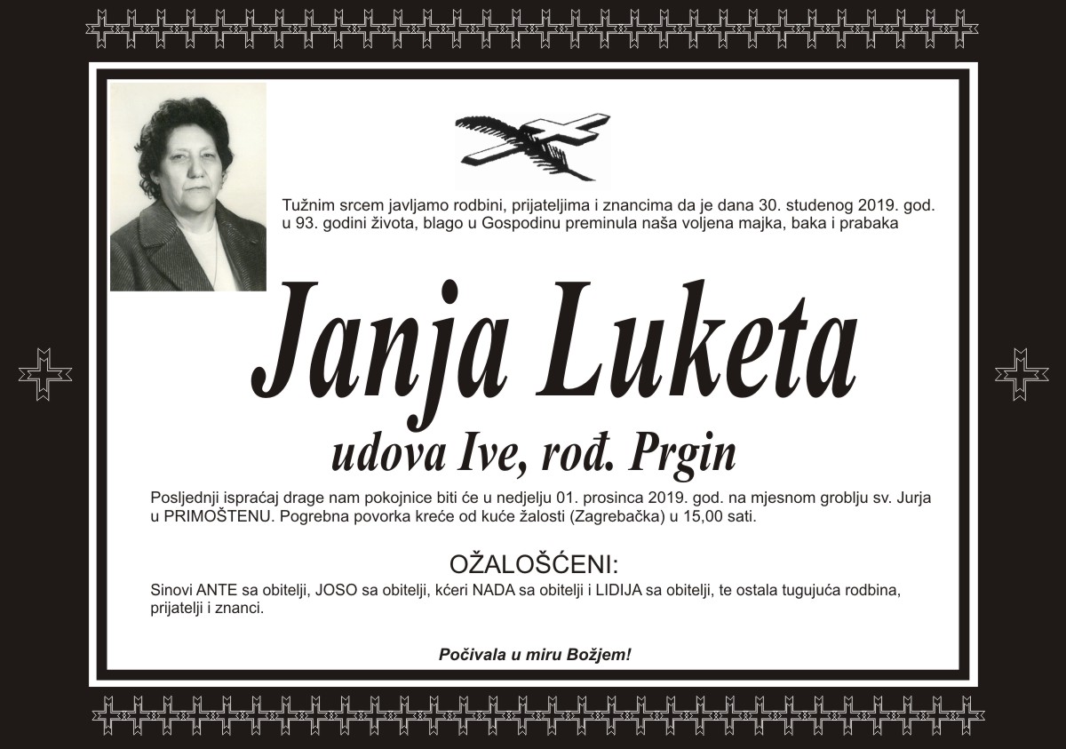 Umrla Janja Luketa