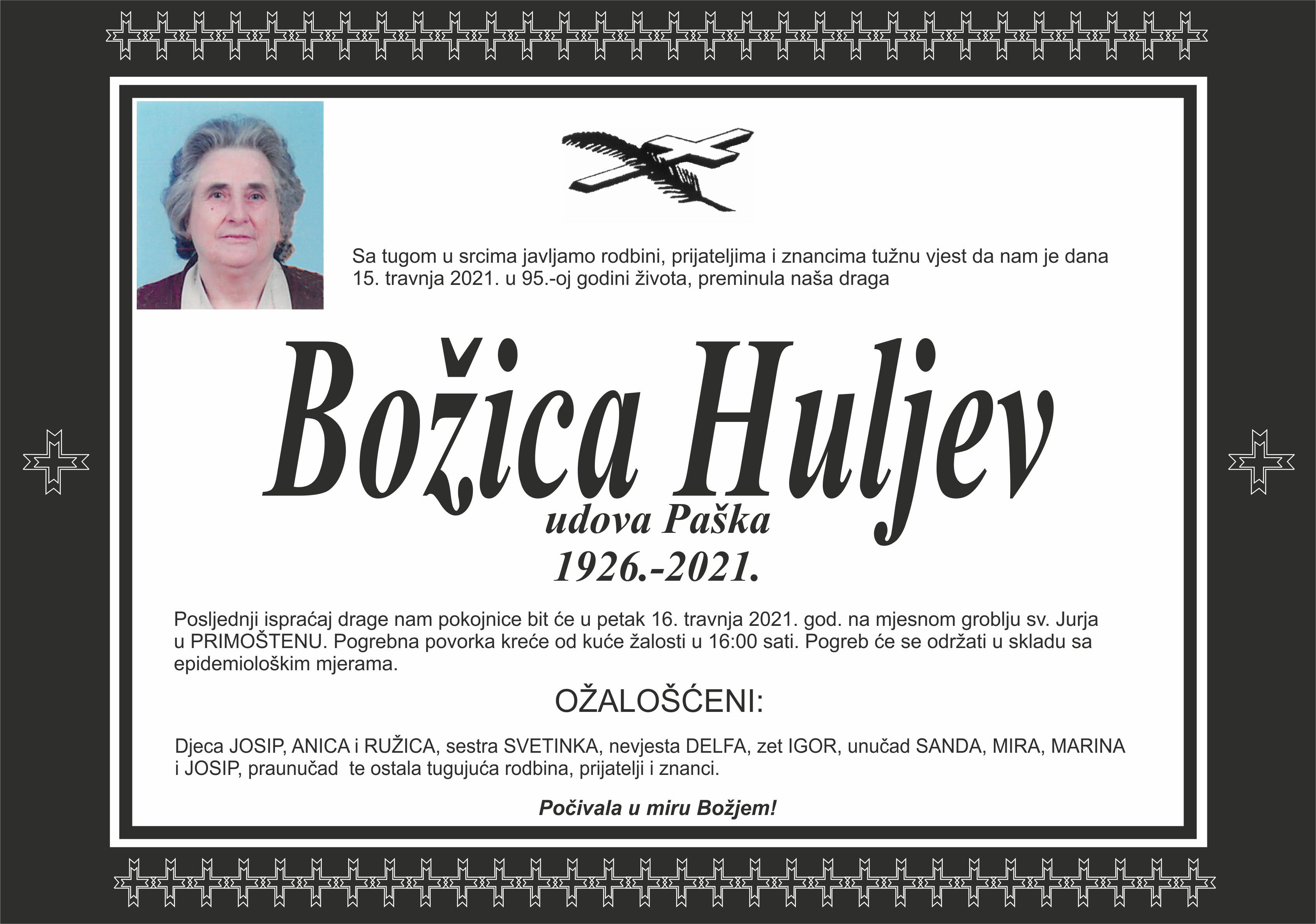 Umrla Božica Huljev 