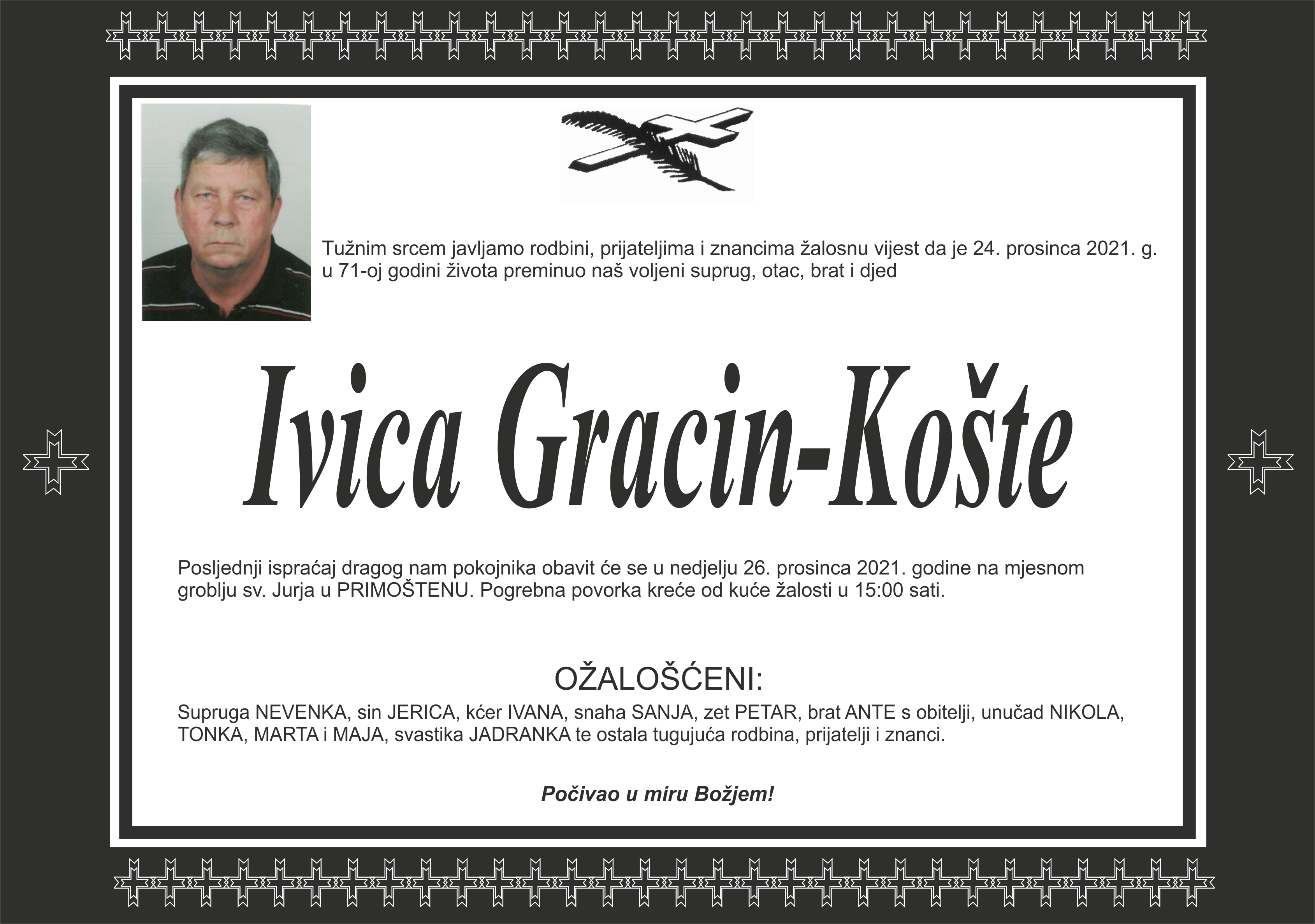 Umro Ivica Gracin Košte