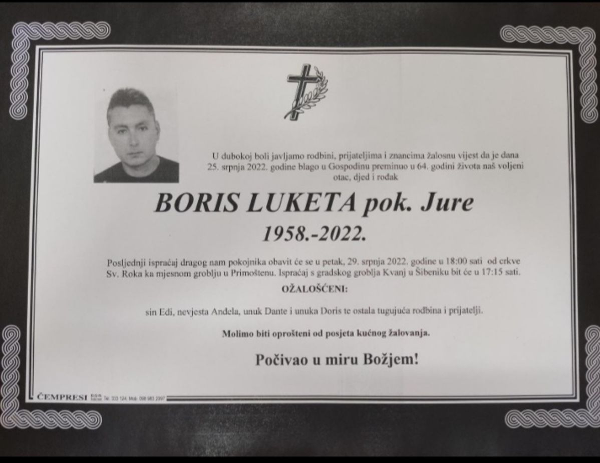 Umro Boris Luketa