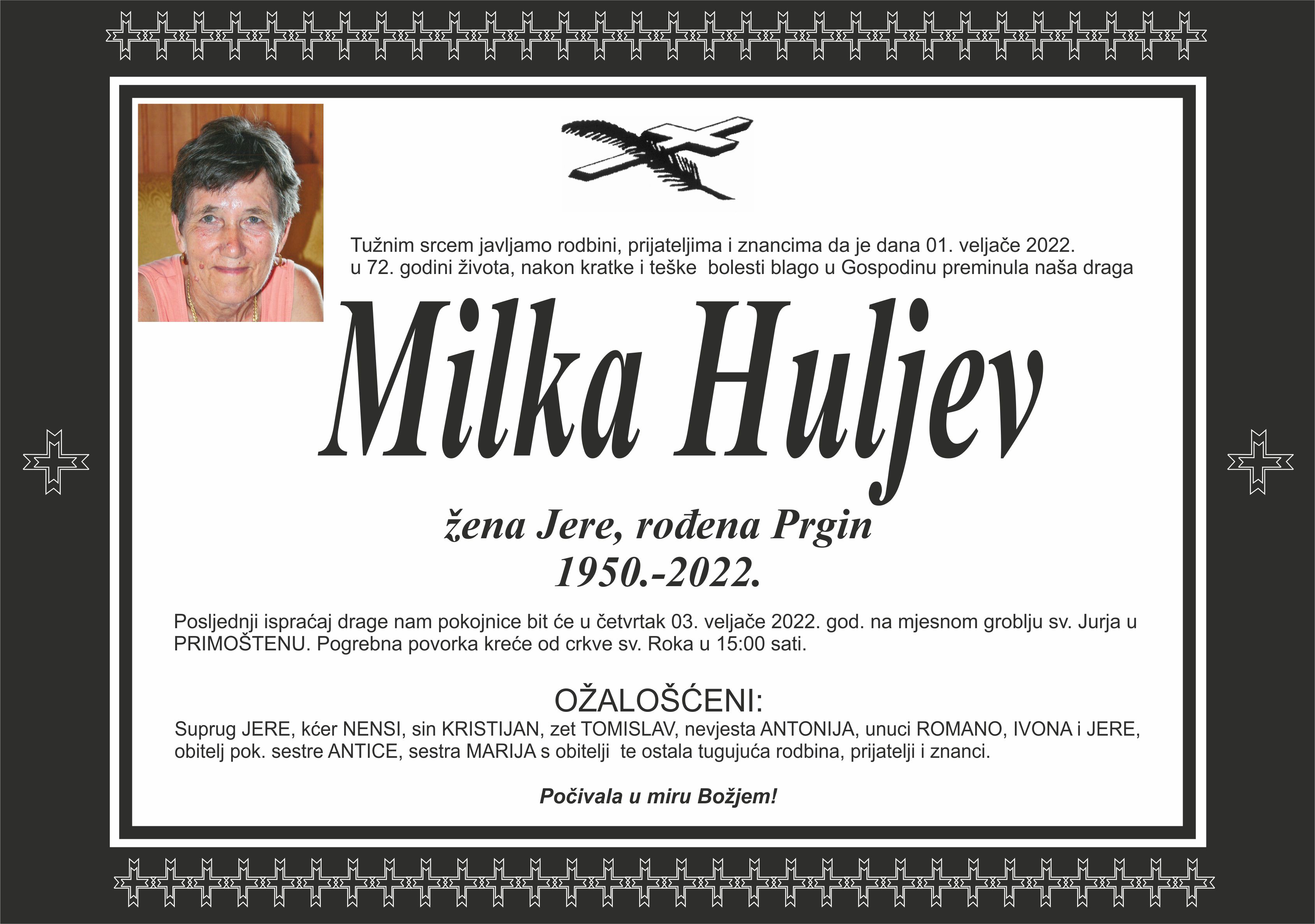 Umrla Milka Huljev