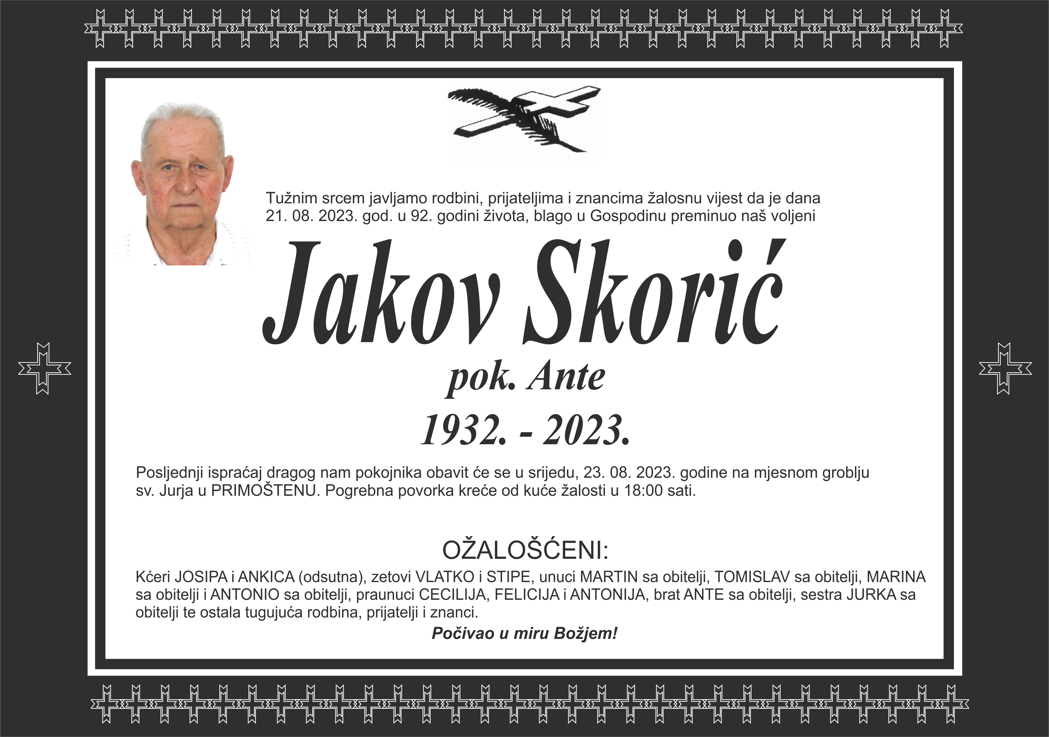 Umro Jakov Skorić