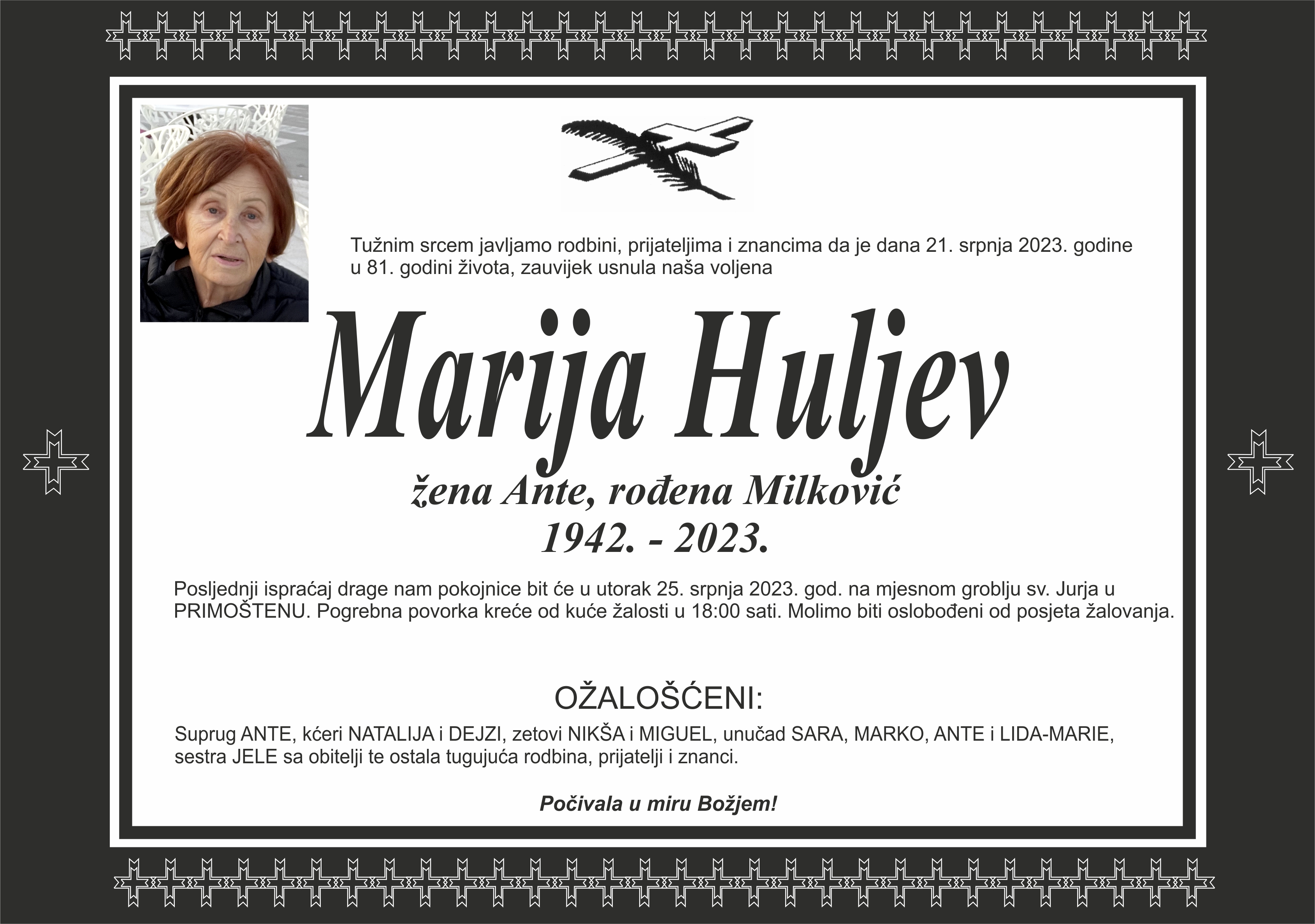 Umrla Marija Huljev