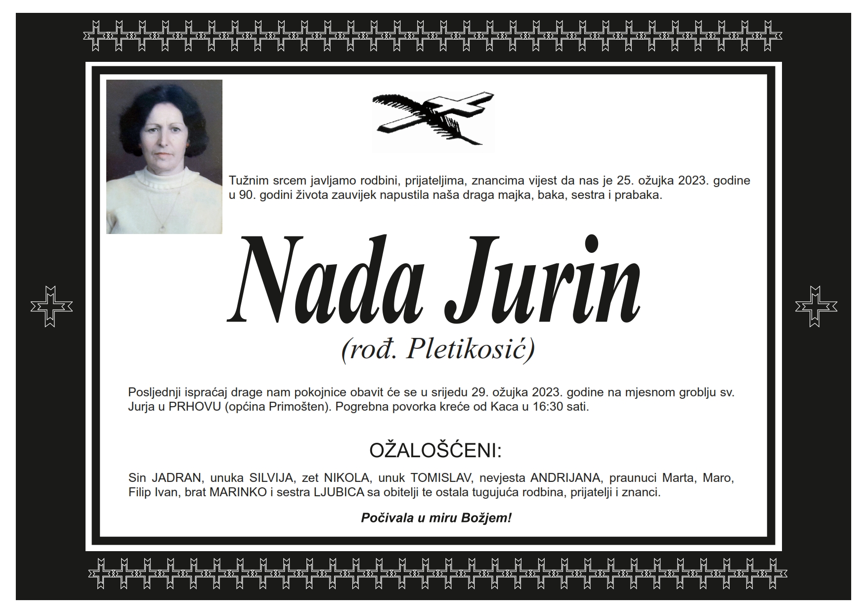 Umrla Nada Jurin