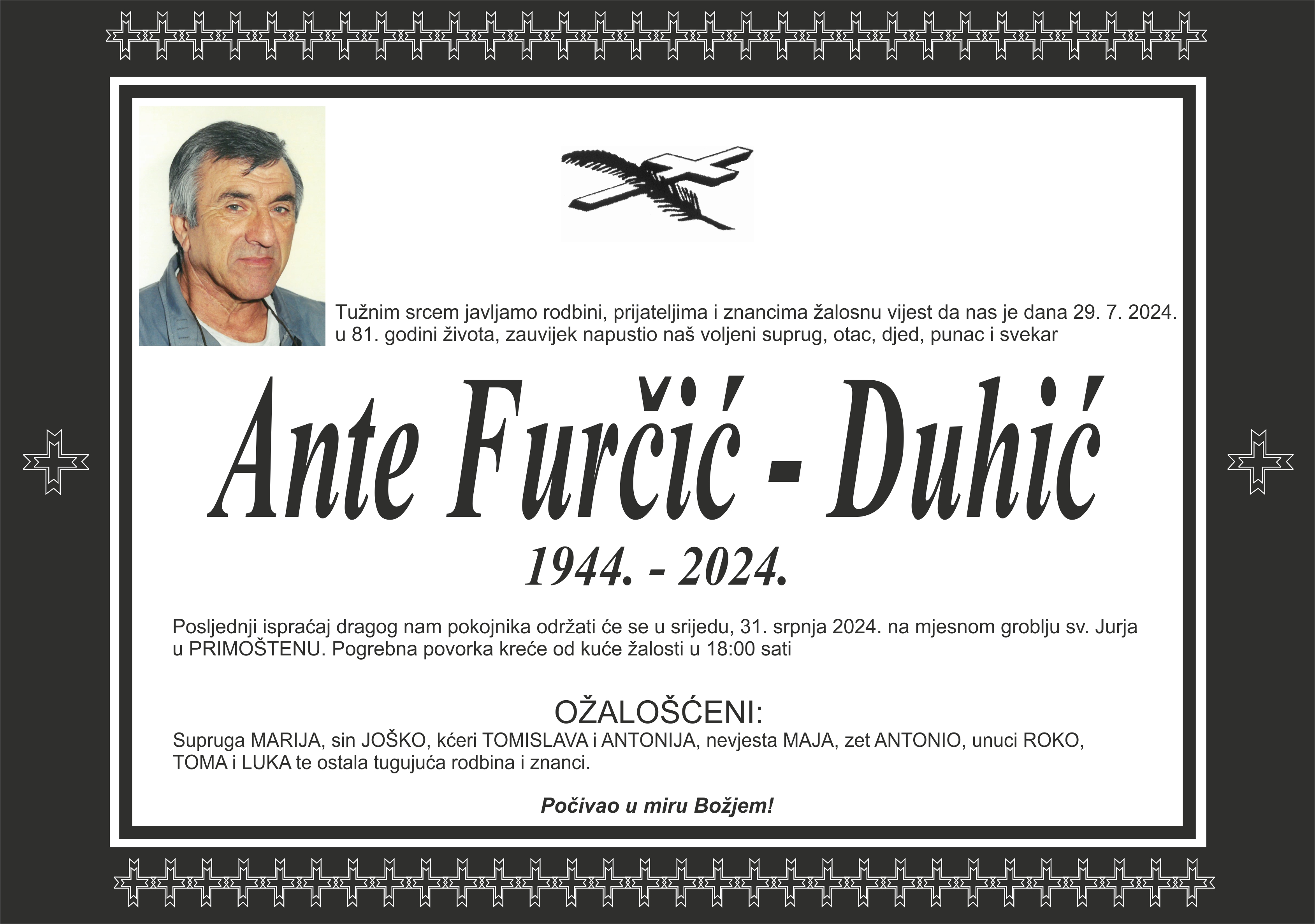 Umro Ante Furčić - Duhić