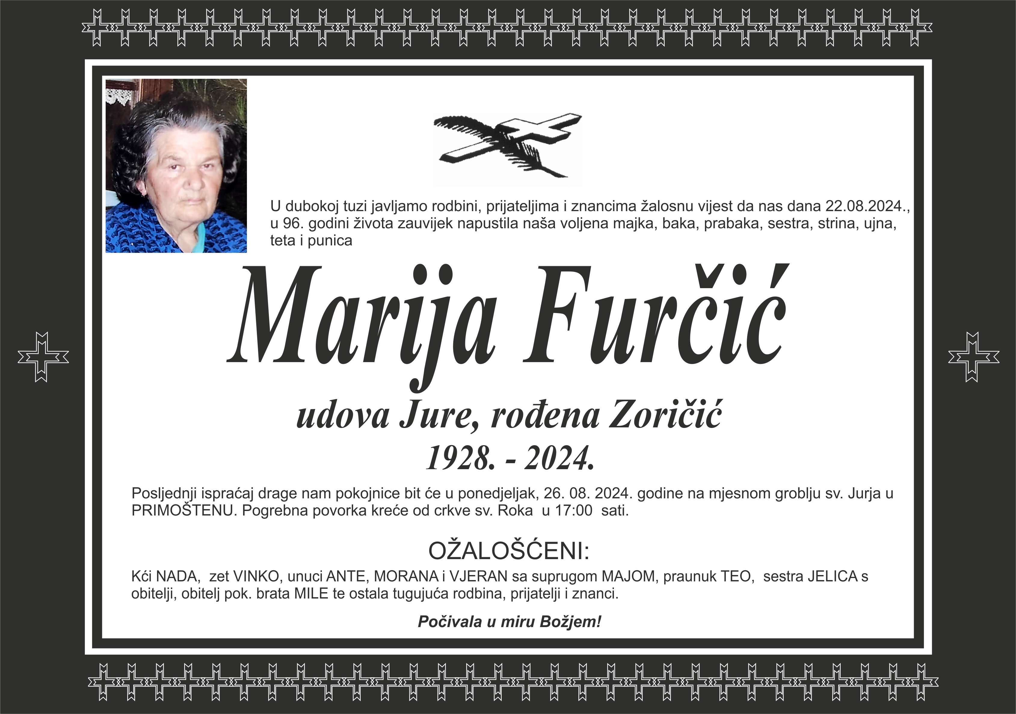 Umrla Marija Furčić