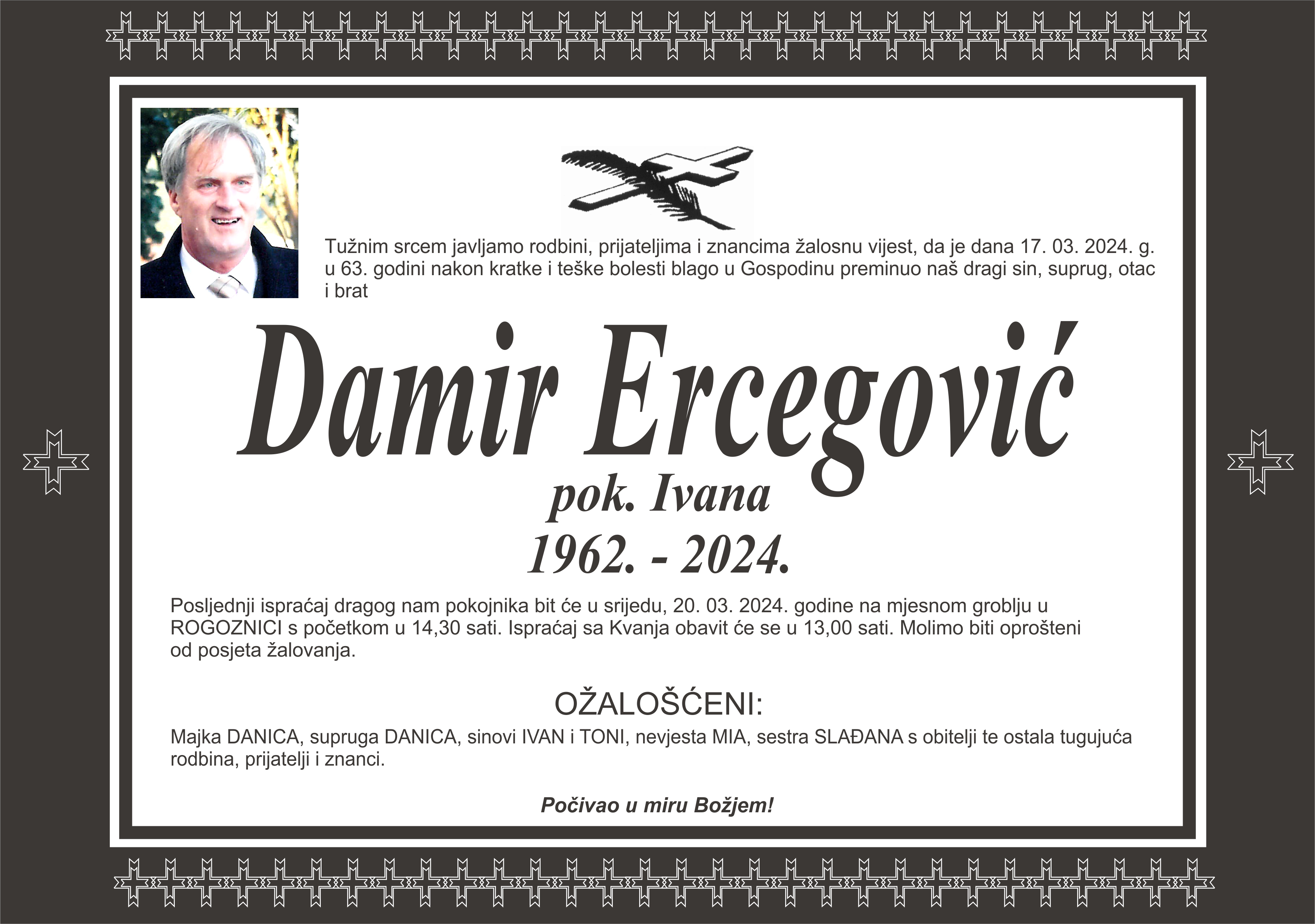 Umro Damir Ercegović