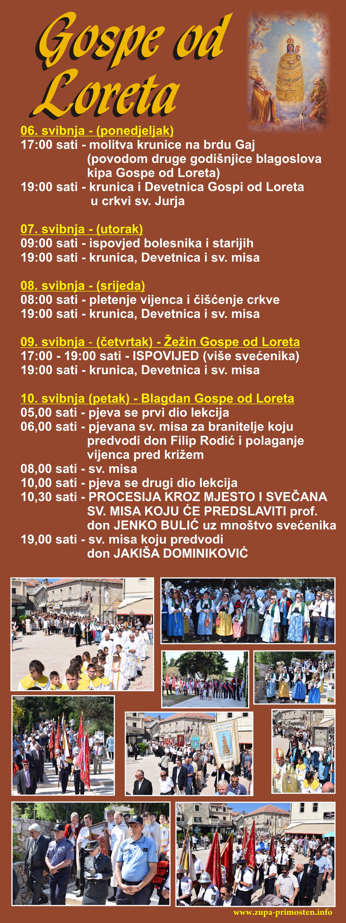 Program proslave blagdana Gospe od Loreta  